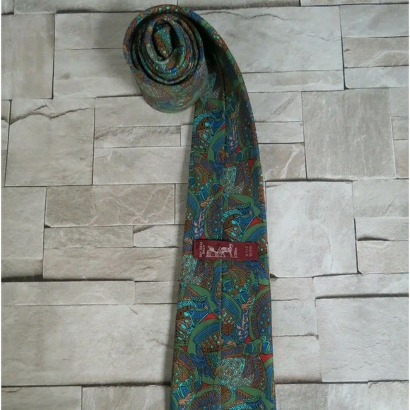 Hermes Tie 7344 Paisley Excellent Condition - Picture 3 of 8